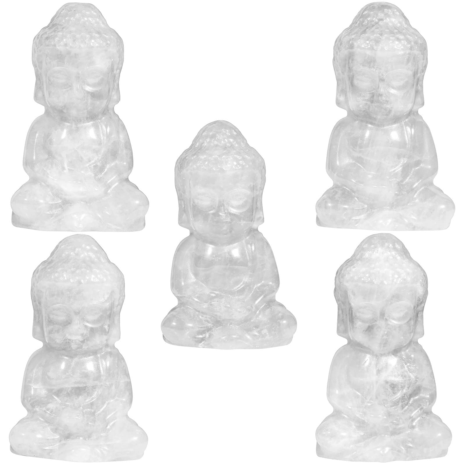 Estatua de Buda de Cristal de Roca para Interior, pequeño Adorno de Buda de Piedra para el hogar, Figura de Piedra curativa, Encanto, meditación Espiritual