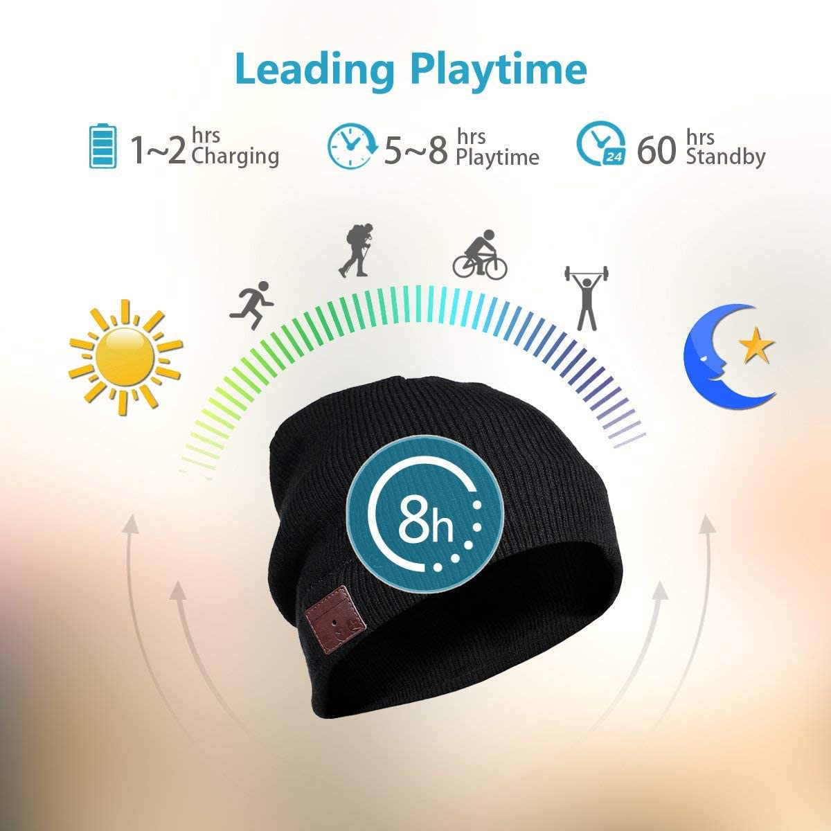 Regalo Uomo Cappello Bluetooth Berretto Uomo Idee Regalo Natale Cappello Sportivi Musicale Bluetooth Lavorato a Maglia Berretto Cappello Invernali con Cuffie Stereo e Microfono Vivavoce