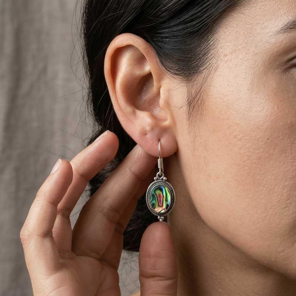 925 Sterling Silver Plated Handmade Jewelry Oval Turquoise, Carnelian, Amber, Rose Quartz Natural Gemstone Boho Drop Dangle Earring For Women