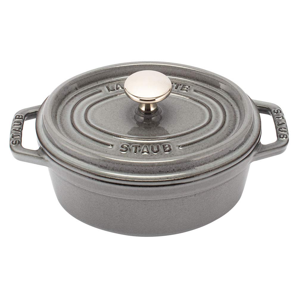 STAUB - aistaubオーバル17ココットグレー ストウブ(Staub) ココット オーバル Pot, 17cm, 02 Gray