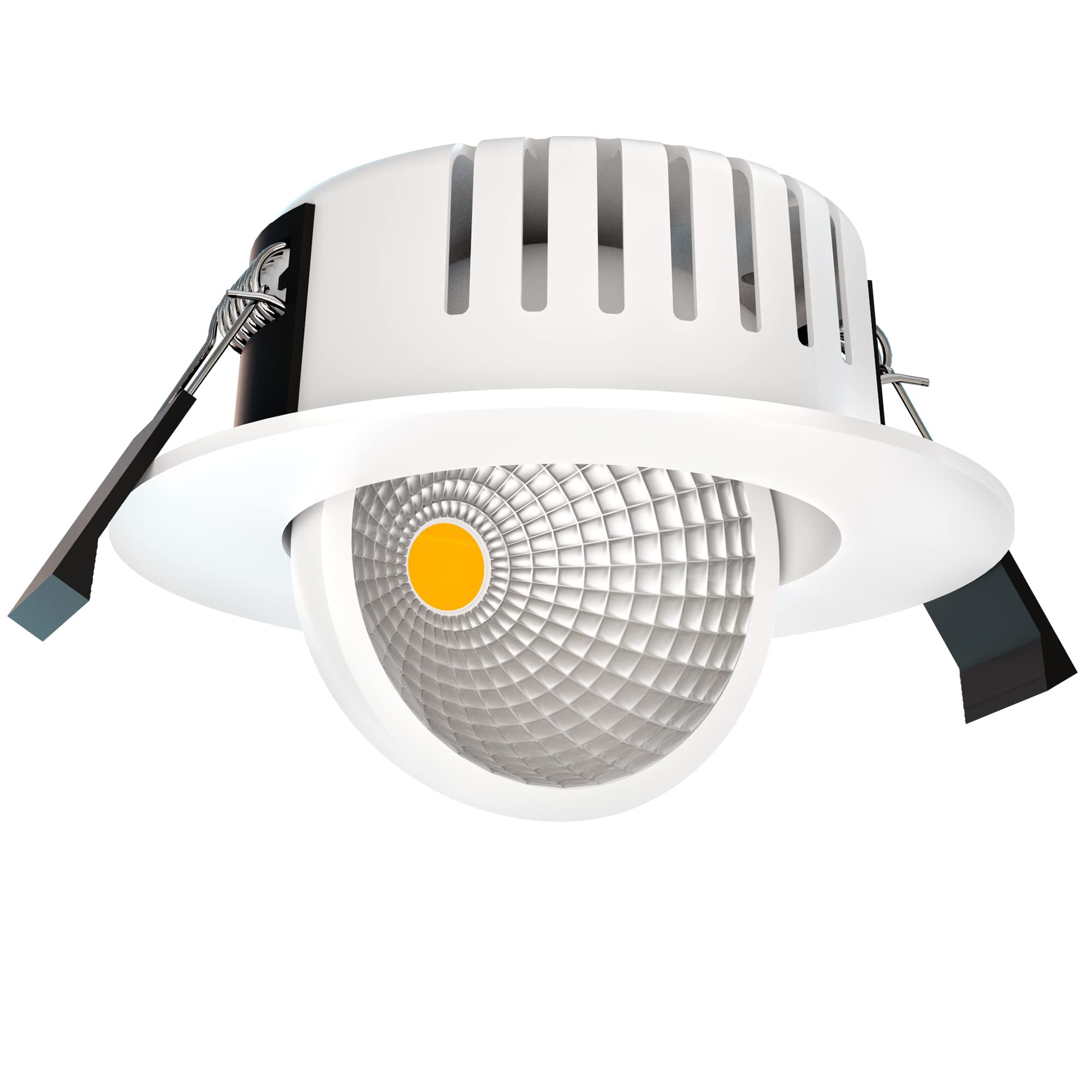 linovum ATOA - Set di 4 faretti da incasso rotondi bianchi orientabili a 360° IP65 LED 6W 3 colori CCT dimmerabili - faretto LED da incasso bagno 230V