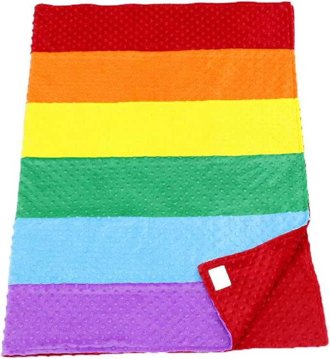 Luxury Minky Dot Plush Rainbow Flag Throw Blanket, 39" x 57"