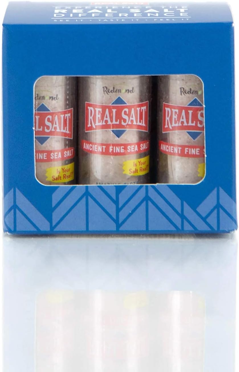 - Redmond Real Sea Salt - Natural Unrefined Gluten Free Fine, 0.21 Ounce Pocket Shaker (6 Pack)