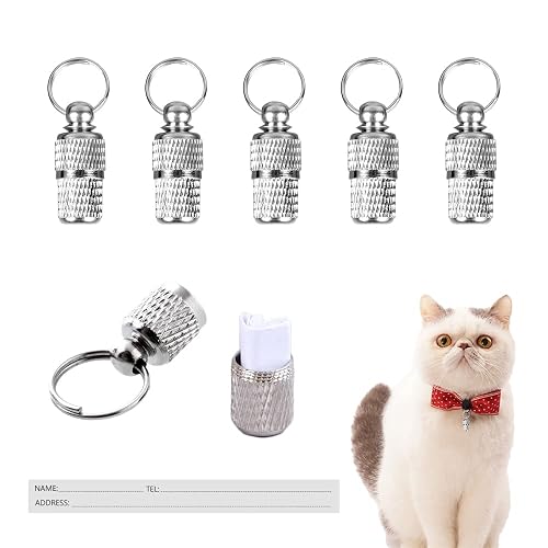Paquete de 6 Etiquetas de Identificación Personalizadas para Mascotas, Mini Etiquetas para Perros y Gatos