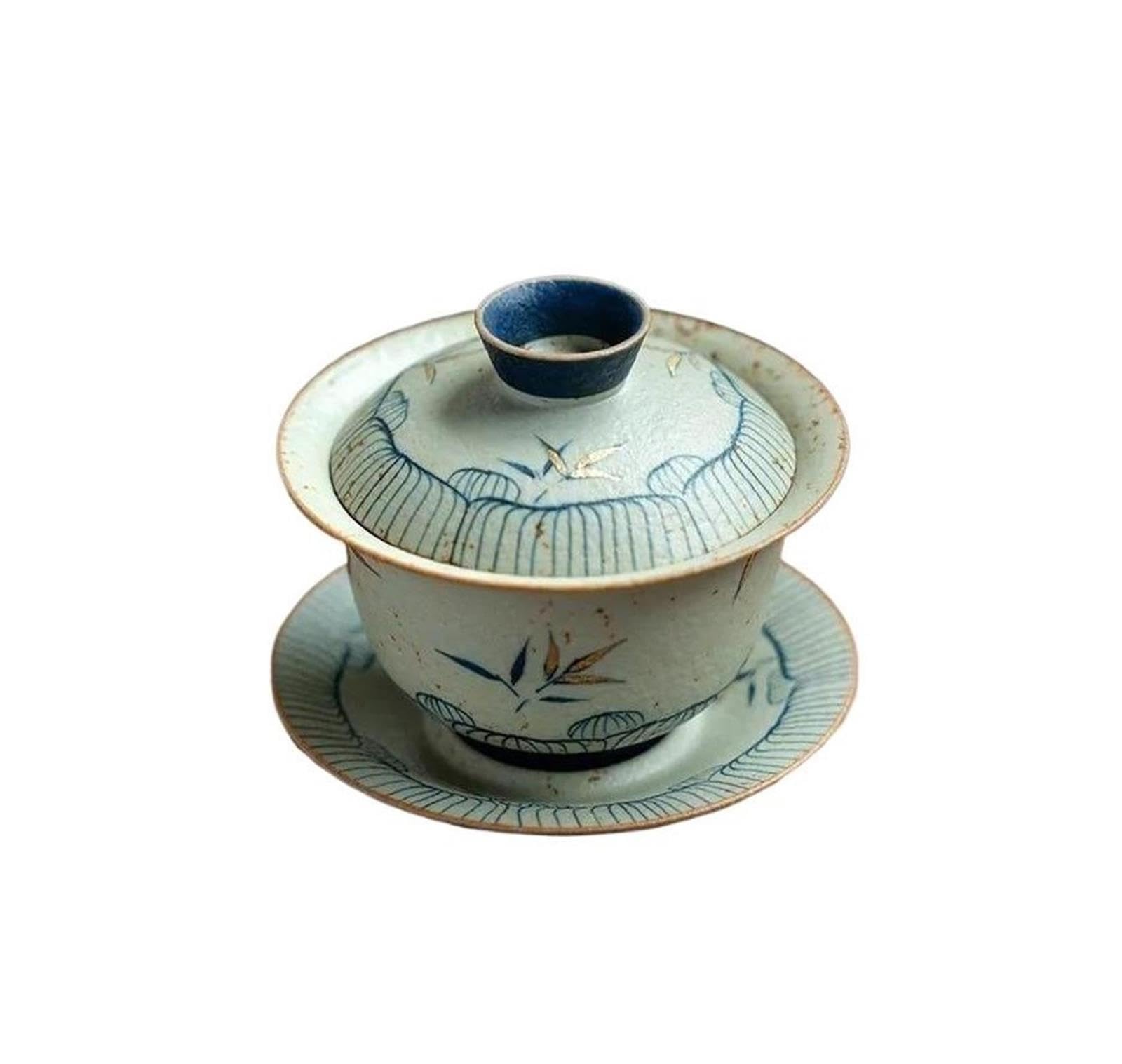 1 handbemalte Bambus-Teeschale for Zuhause
