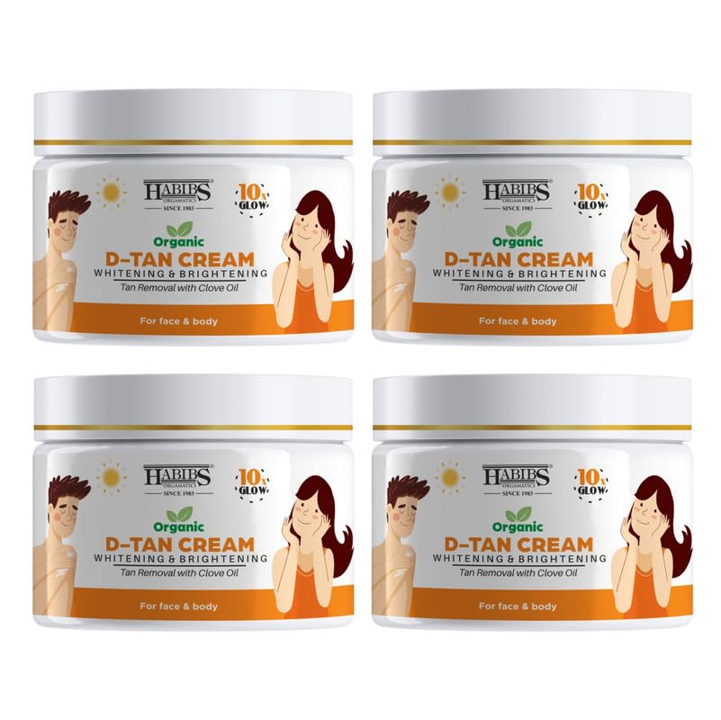 Image of Habibs Professional Natural Care D Tan Pack for Tan Removal Face Pack with Clove Oil & Eucalyptus Oil Lightening & Brightening Skin Anti-D Tan Face Pack for Glowing Skin No Parabens, Sulphates 200GM