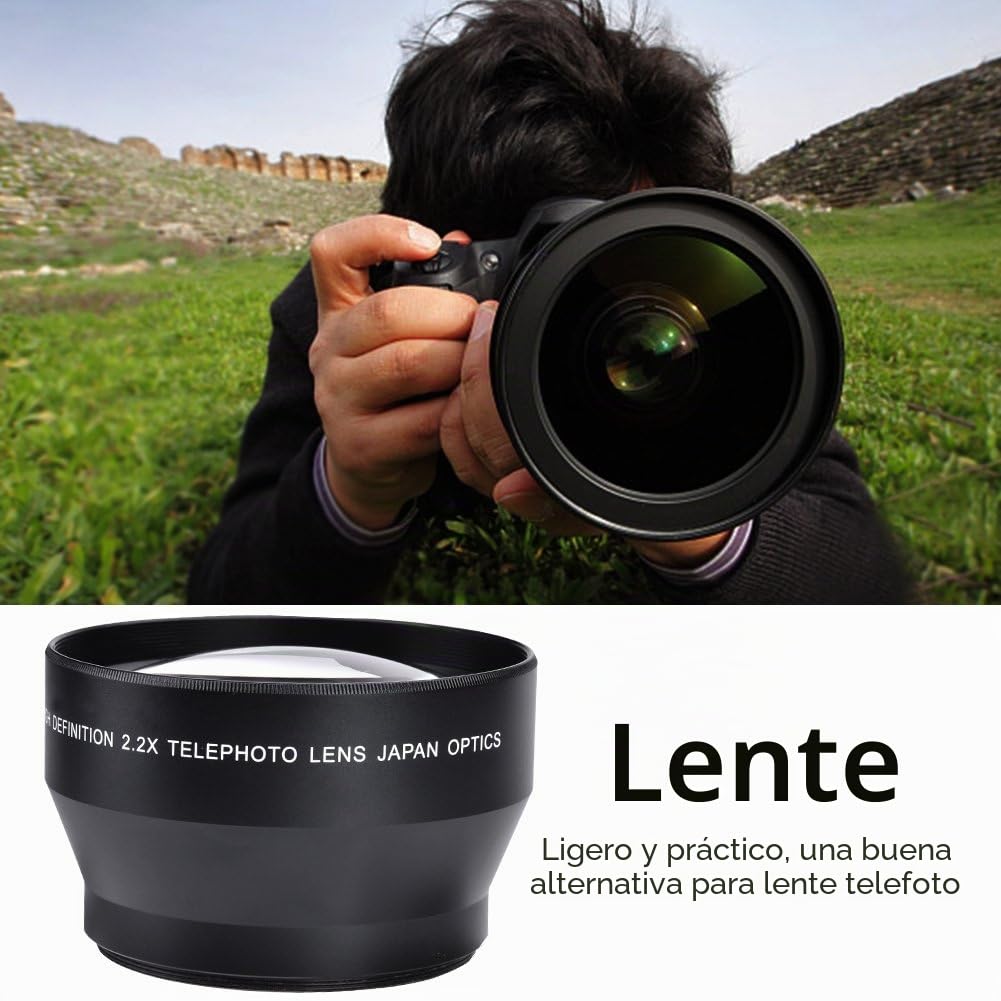 Accesorio para cámaras DSLR con teleconversor de Alta definición Universal de 67 mm 2.2X