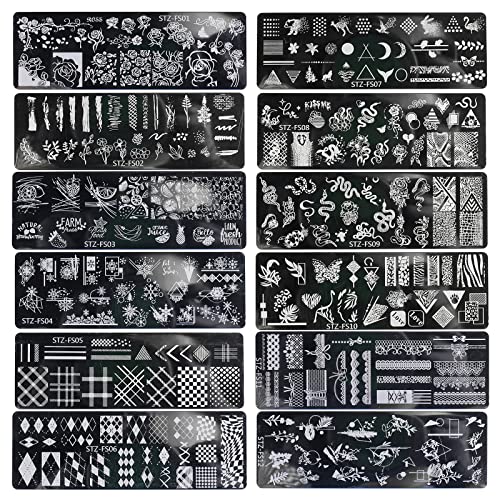Nail Art Templates Stamping Plate Design Flower Animal Checkerboard Lace Stamp Templates Plates Image For Diy Nail Art Nail Image Plates #TOP1