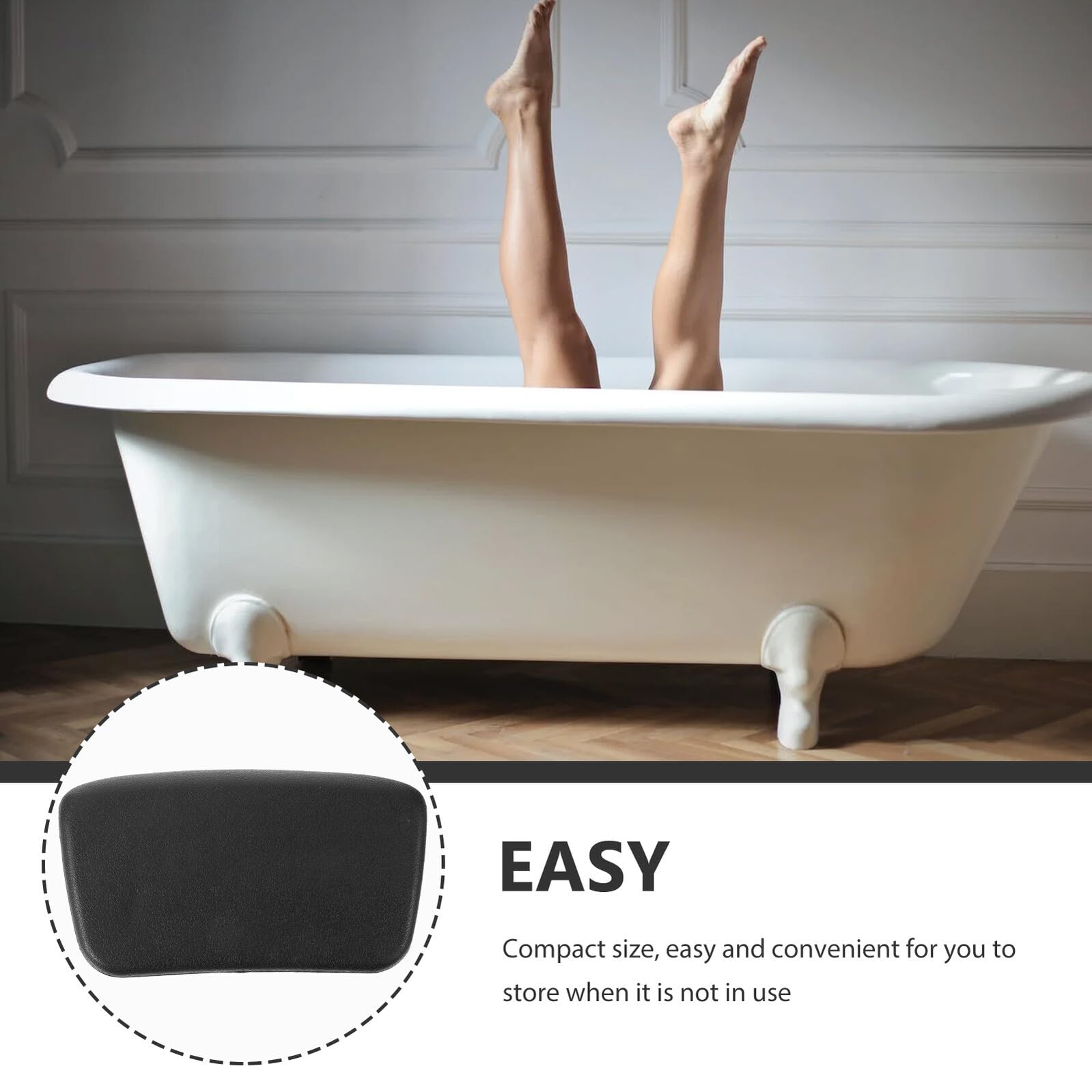 TOPBATHY Almohada Reposacabezas Cómodo y Transpirable Ventosas Antideslizantes de Bañera Hogar de Cuero PVC para Baño Relajante en Casa