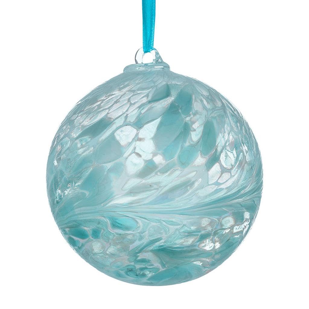 Large Glass Hanging Friendship Ball 15cm diameter Pale Blue
