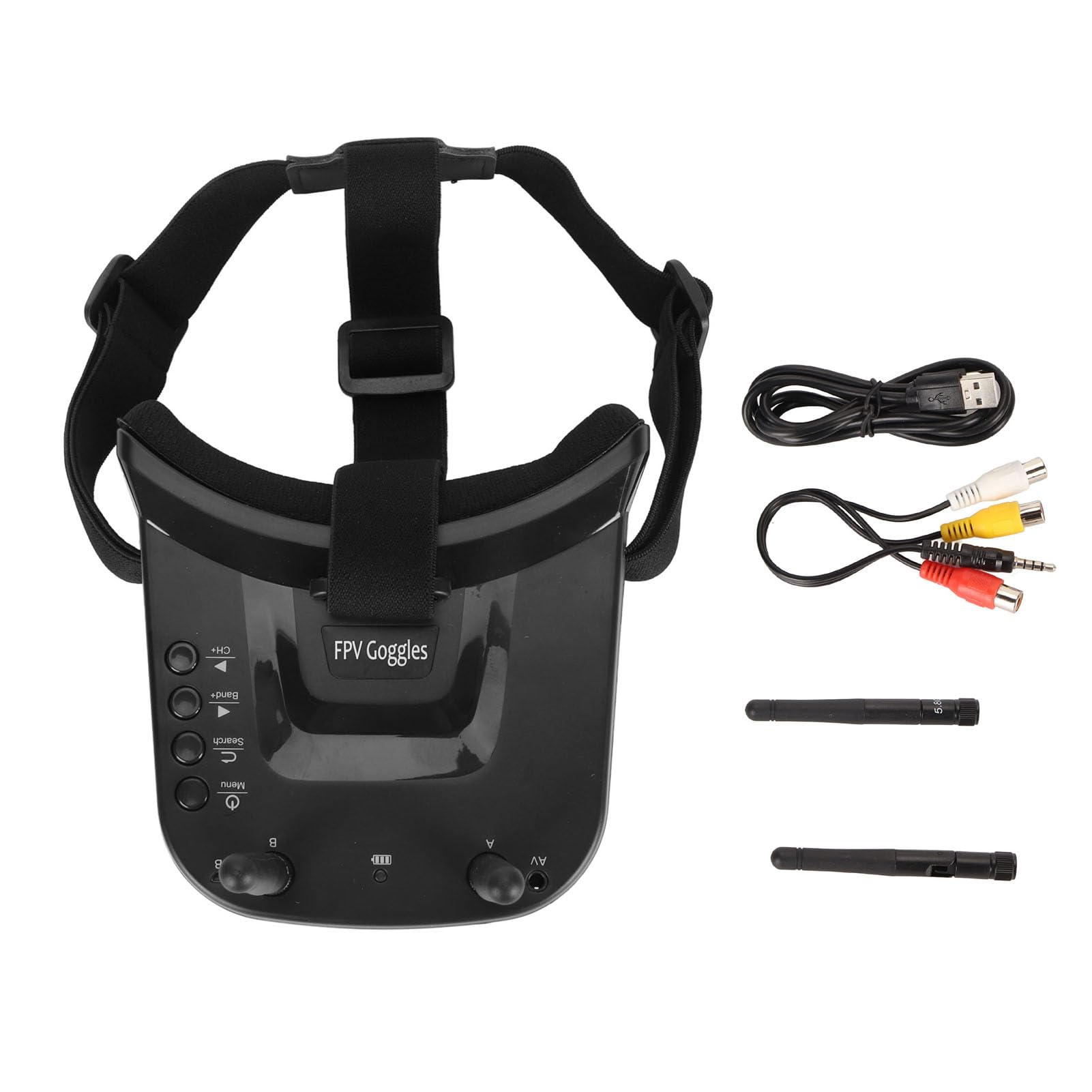 Gogle Mini FPV, Przenośny, Lekki Zestaw Słuchawkowy Wideo HD FPV z Dwiema Antenami, 3-calowy Ekran LCD, Odbiornik 40-kanałowy, do Dronów Wyścigowych FPV