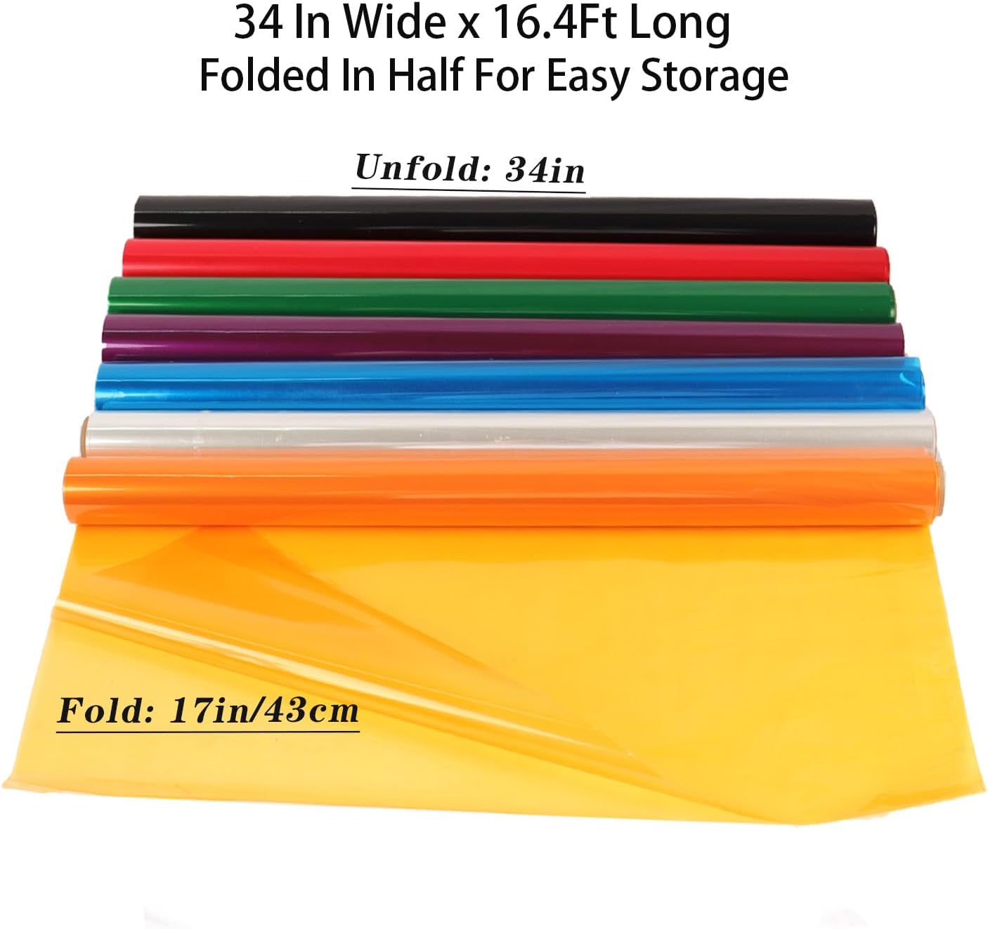 7 Rolls Colored Cellophane Wrap Roll Extra Wide Cellophane Roll