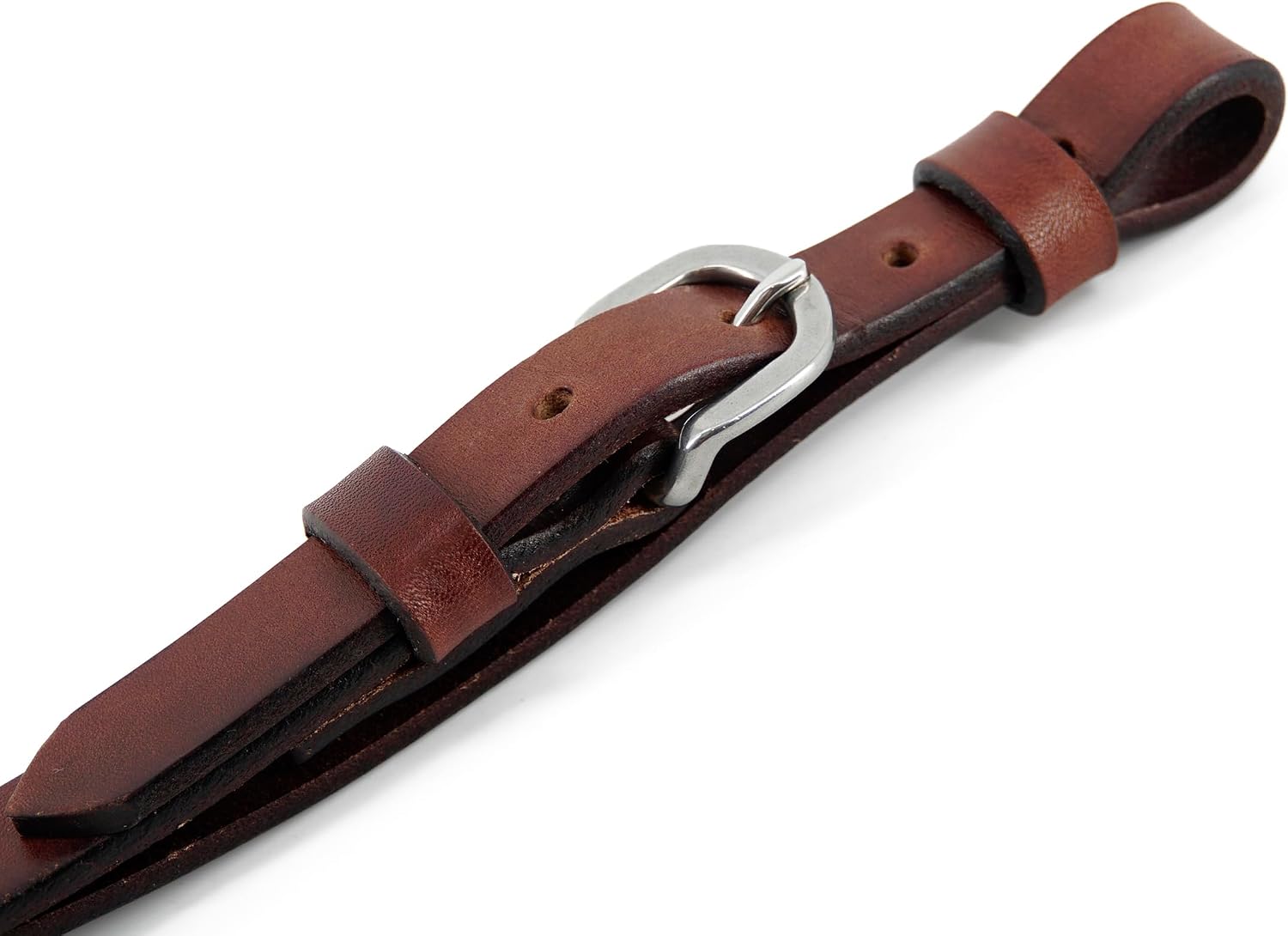 Jeereal Premium Leather Curb Strap for Horses | Flat Bridle Leather Curb Strap for Refined Control (Brown)