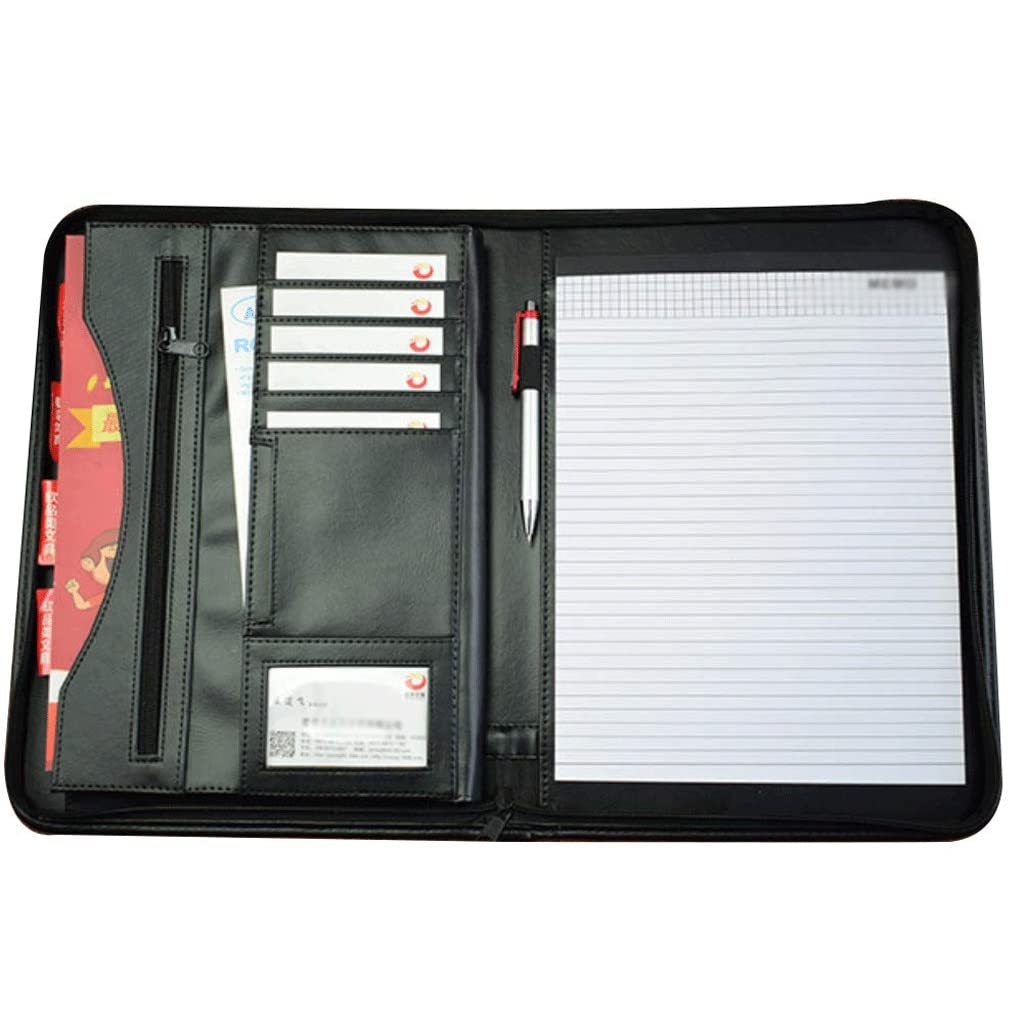 JFDBGU Multi-Funzione di Cartella, Vendite Clip Zipper Bag Portatile Folder Manager con calcolatrice di Misura Camera di Clip(Brown)