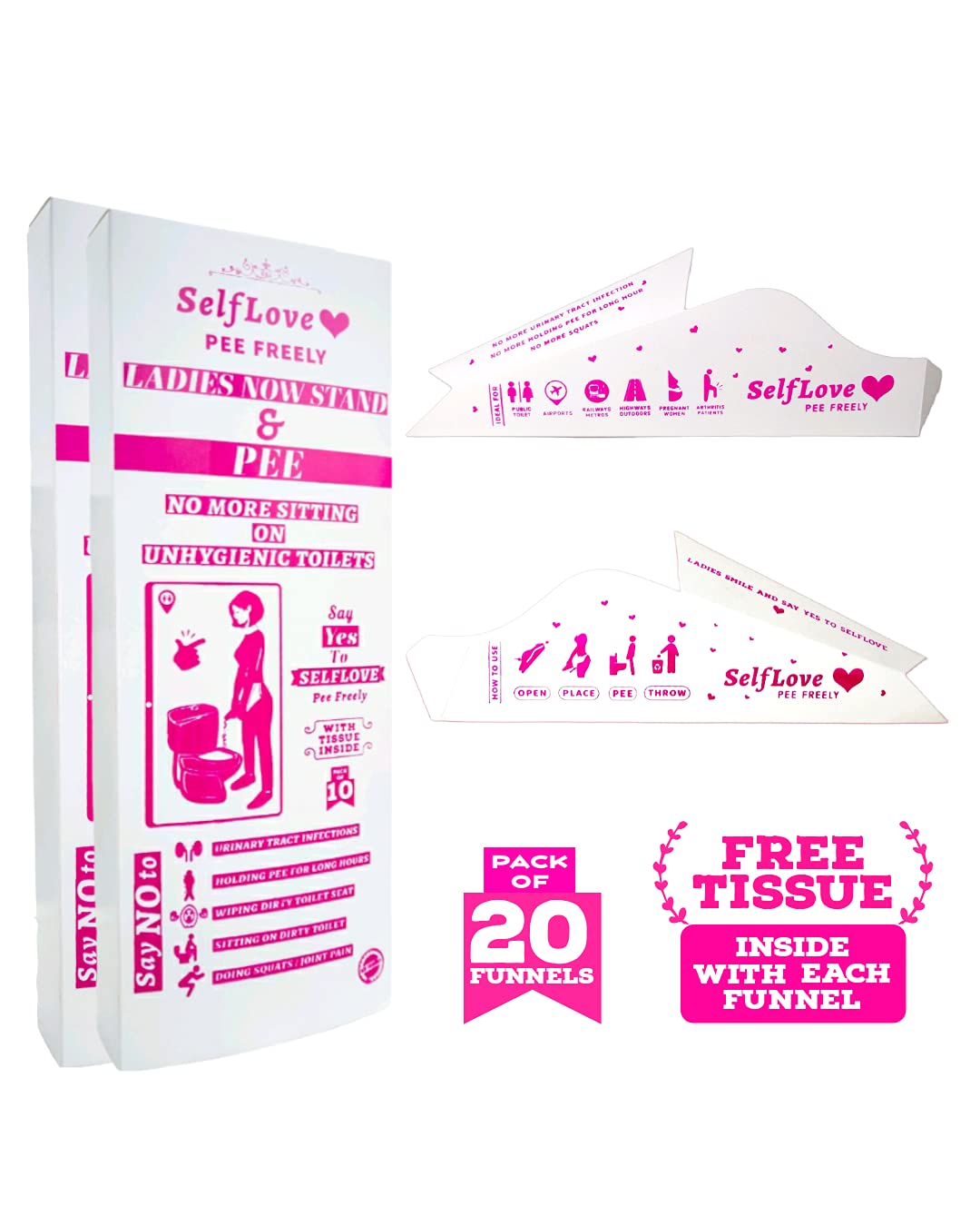 SELF LOVE PEE FUNNEL ECO FRIENDLY AND DISPOSABLE FEMALE URINATION DEVICE (PACK OF 20) (B09DS84HVQ) Amazon Price History, Amazon Price Tracker