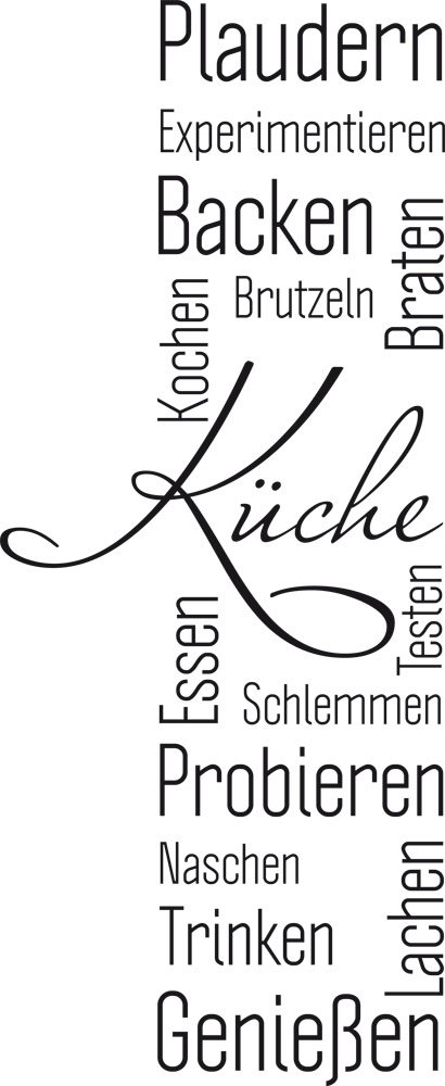 GRAZDesign Wandtattoo Küche Sprüche Plaudern | Küchenaufkleber selbstklebend - 139x57cm / 070 schwarz