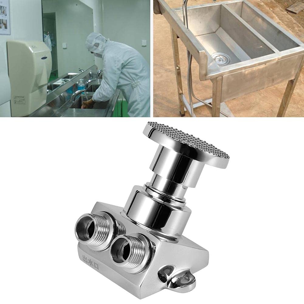 Valvola A Pedale per Lavandino, G1/2In Interruttore A Pedale per Rubinetto Dell'Acqua Senza Contatto Con Pavimento In Rame Cromato, per Stazioni, Ospedali, Scuole E Fabbriche