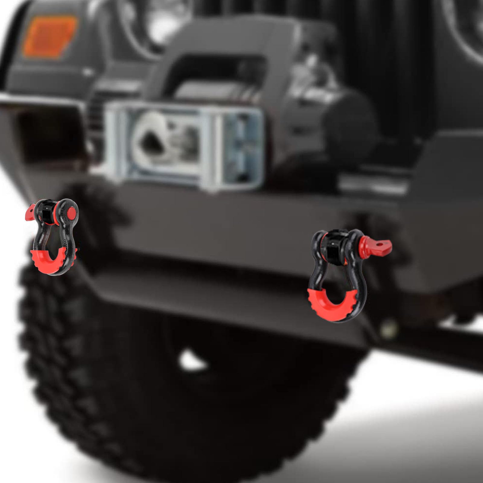 Generic Szekla Automatyczna z Pierścieniem D ze Stali Węglowej 8800LBS Heavy Duty do Samochodów Ciężarowych Typu SUV, Czarna z Czerwonymi Osiami