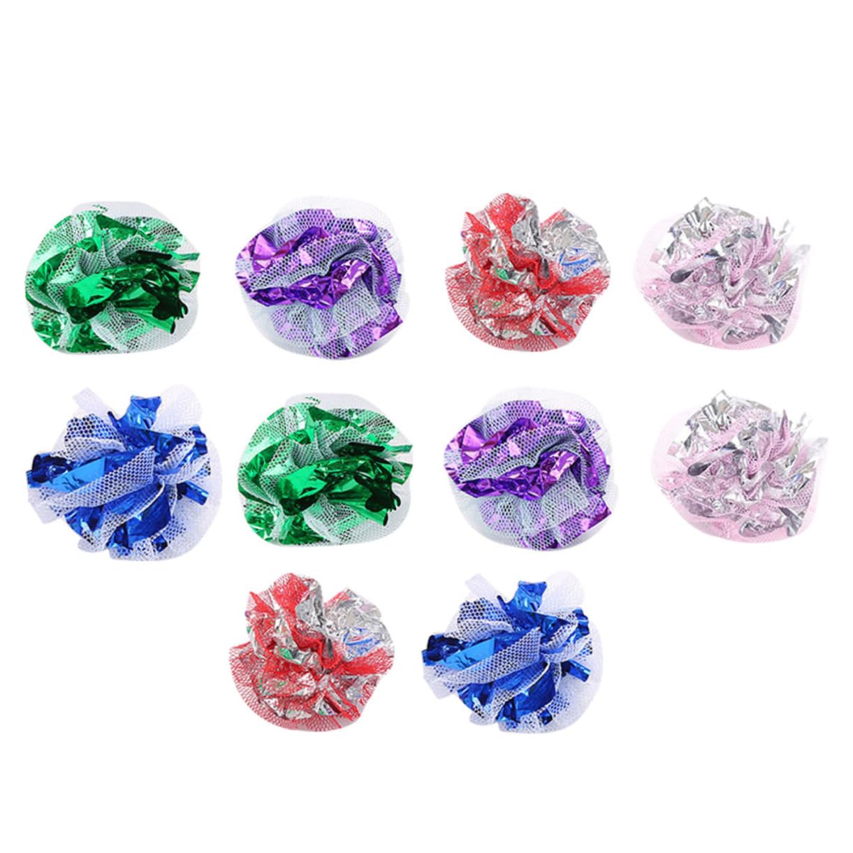 COLLBATH 20pcs Crinkle Balls for Cats Funny Squeaky Teaser to Engage and Entertain Indoor Kittens Lightweight Design for Hitting and Chasing Random Colors