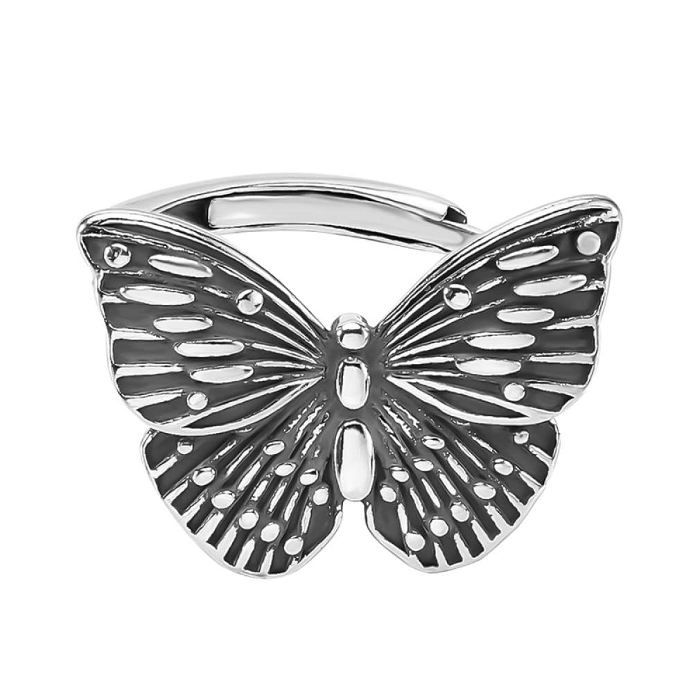 HGJH Anello in Argento 925 da Donna,Anelli Regolabili per Donna Farfalla Anello in Argento Sterling 925 retrò FEDI Nuziali in Argento Vecchio Stile per Donna Anelli Eternity Anelli da Donna Regalo