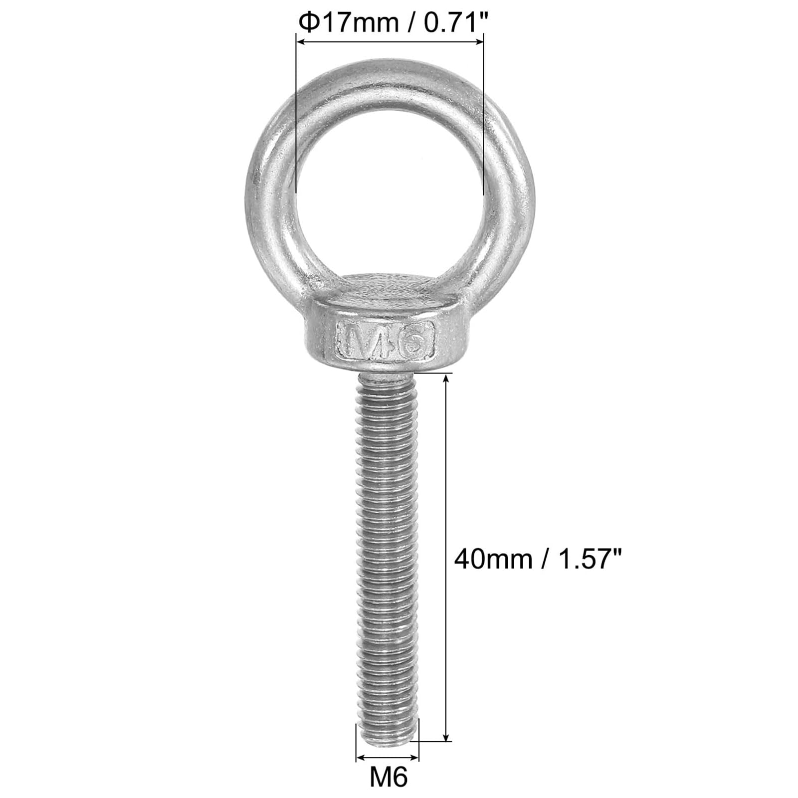 TA-VIGOR 8Pcs M6 x 40mm Lifting Long Eye Bolt, 304 Stainless Steel Wall Expansion Anchor Bolts - Image 2
