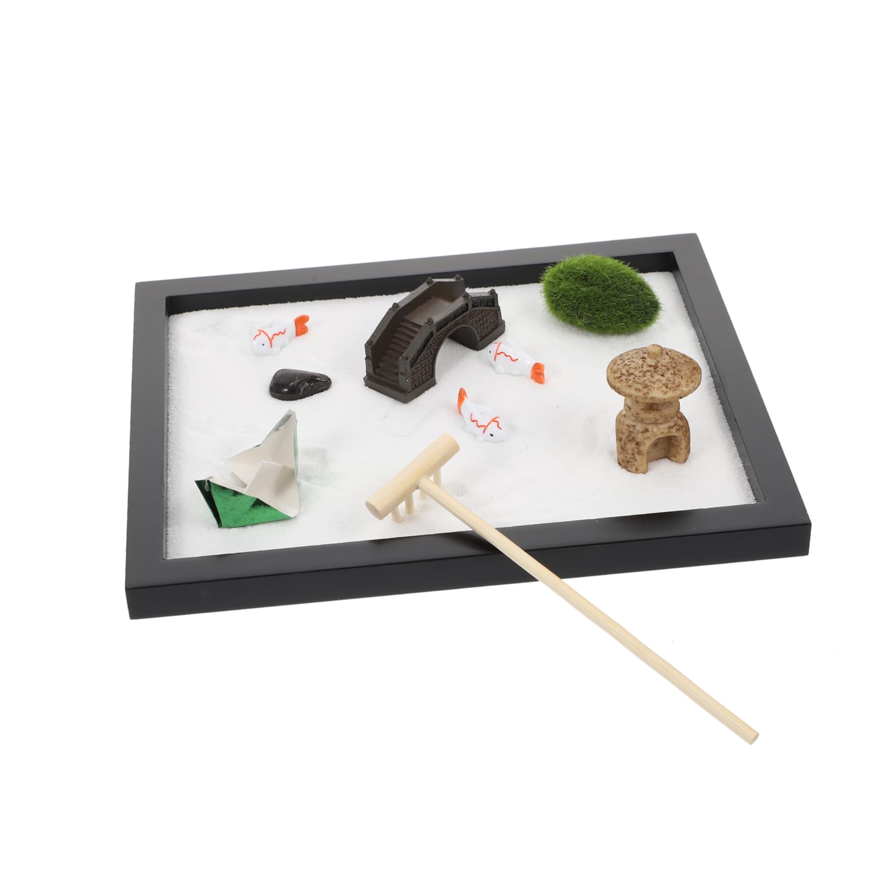 BESTonZON 1Set Zen Style Sand Box Ornament Desktop Handicraft for Home Decor Meditation Present Multifunctional Tabletop Decoration Artistic Zen Garden Accessory