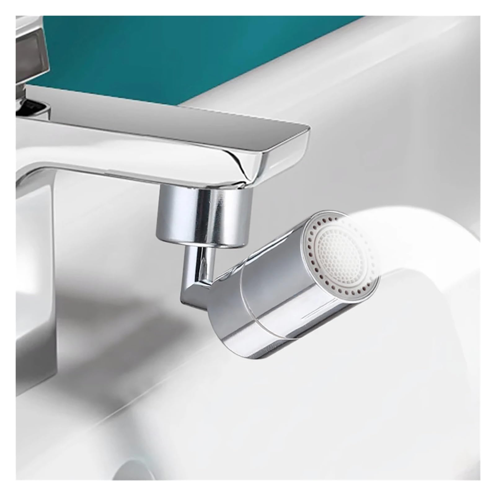 Aireador de grifo giratorio universal plástico ABS | Plata for grifos de baño: aireador protector contra salpicaduras for grifo con cabezal rociador giratorio universal 360