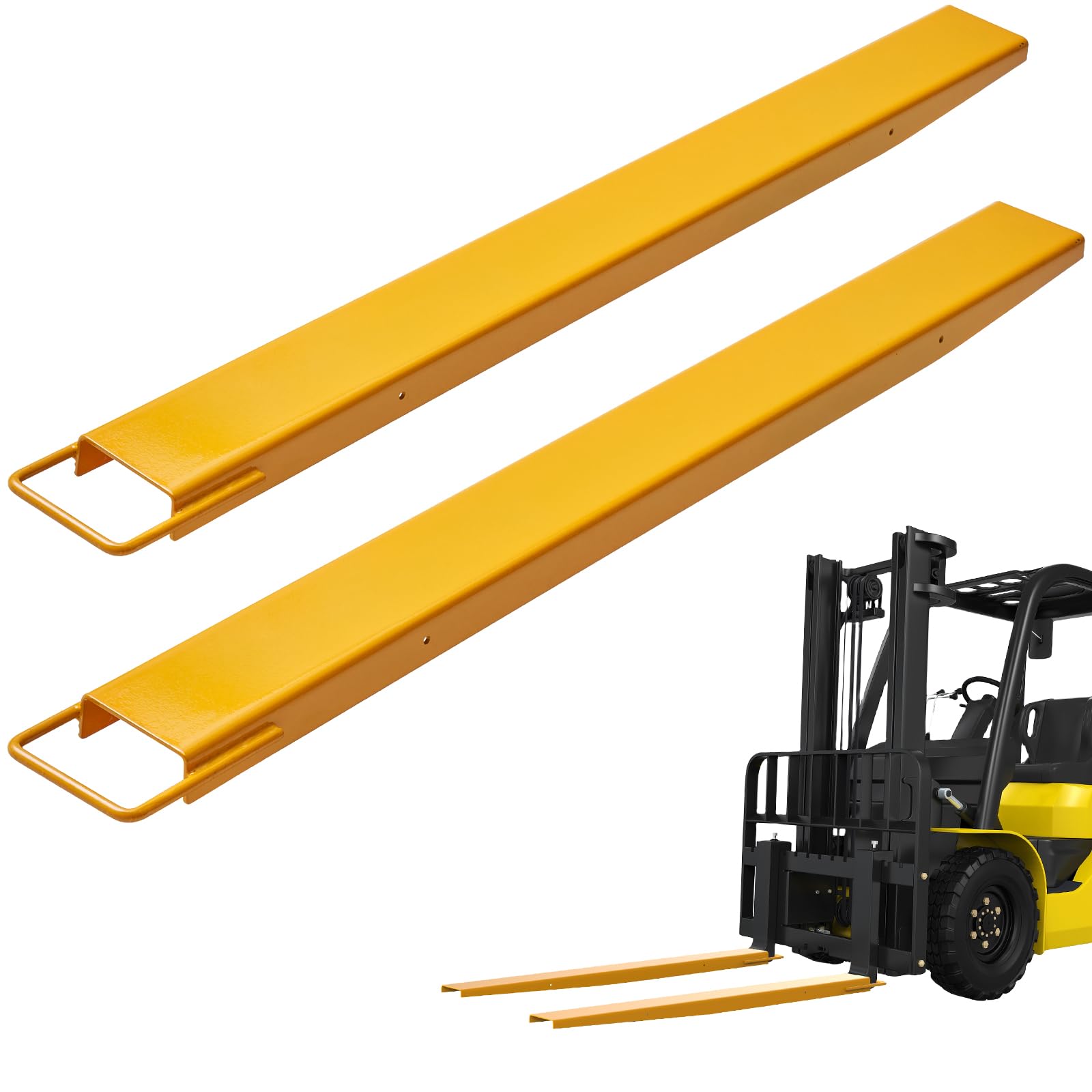 VEVOR Forche per Pallet Lunghezza 1520 mm Capacità Carico max. 1815 Tonnellate, Coppia di Forche per Movimentazione Carico da Benne Trattori Minipala Escavatori in Acciaio, Forche Compatibili 106mm