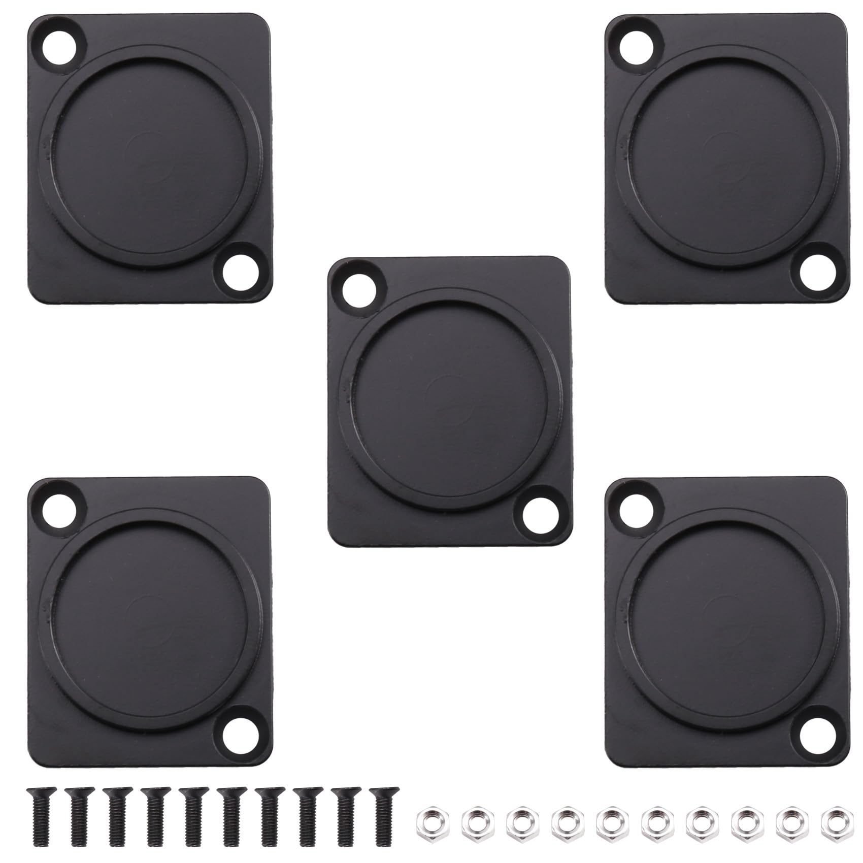 UDSKNV[KSL Blank Plate for Panel Mount- D-Type Cover Plate, 5PCS Patch Board, for Connectors and XLR for Connectors Base