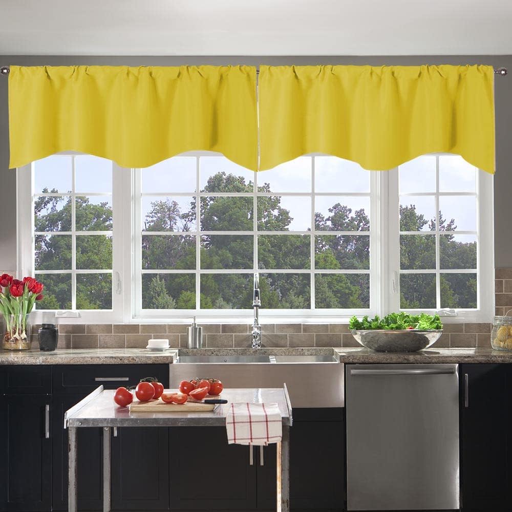 Amazon.com: 2 Pieces Valances for Window Blackout Valance Curtains ...