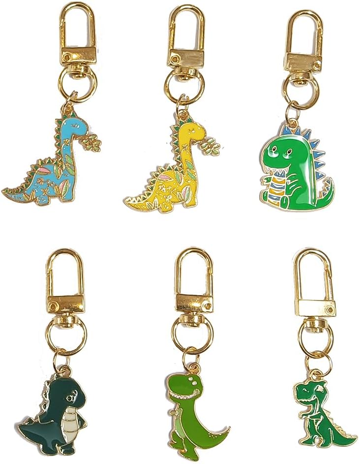 6Pcs Adorable Key Chains Women Cute Keychains Pack, Personalized Bag Charm Enamel Anime Cartoon Charms For Purse