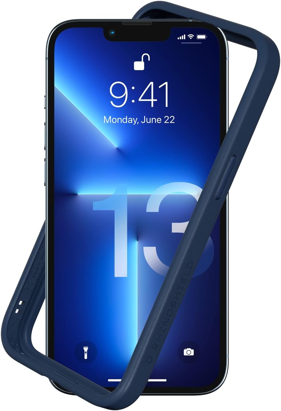 RhinoShield Bumper Case Compatible with [iPhone 13/13 Pro] | CrashGuard NX - Shock Absorbent Slim Design Protective Cover 3.5M / 11ft Drop Protection - Navy Blue