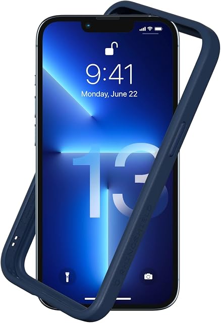 RHINOSHIELD Bumper Case Compatible with [iPhone 13/13 Pro] | CrashGuard NX - Shock Absorbent Slim Design Protective Cover 3.5M / 11ft Drop Protection - Navy Blue