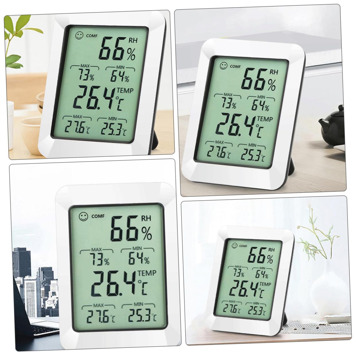 BESPORTBLE 2stücke Digitales Thermometer Mit Hygrometer Temperatur Und Luftfeuchtigkeitsmonitor Kompakt Und Tragbar Für Zuhause Ohne Batterie