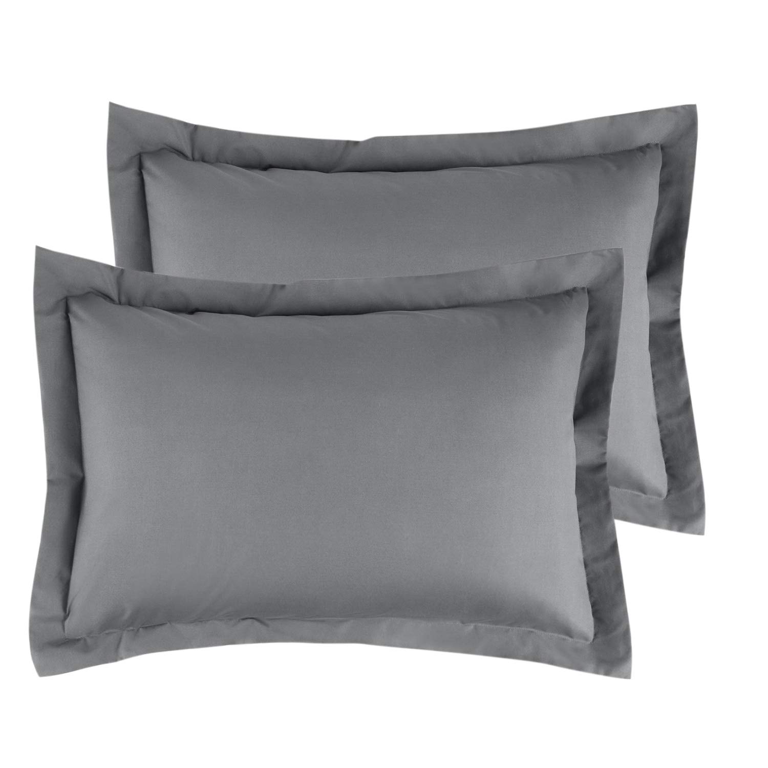 Bedsure Gray Pillow Shams Set of 2 King Size 20x36 Inch, Brushed Microfiber Bed Pillow Shams for Queen Bed, Super Soft and...