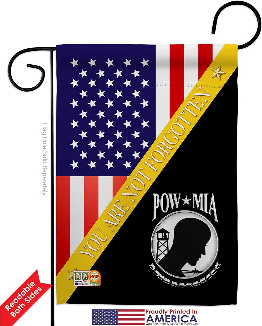 You Not Forgotten Garden Flag - Pack Armed Forces Service All Branches Support Honor United State American Military Veteran Official USA Applique - House Yard Gift Double-Sided 13 X 18.5