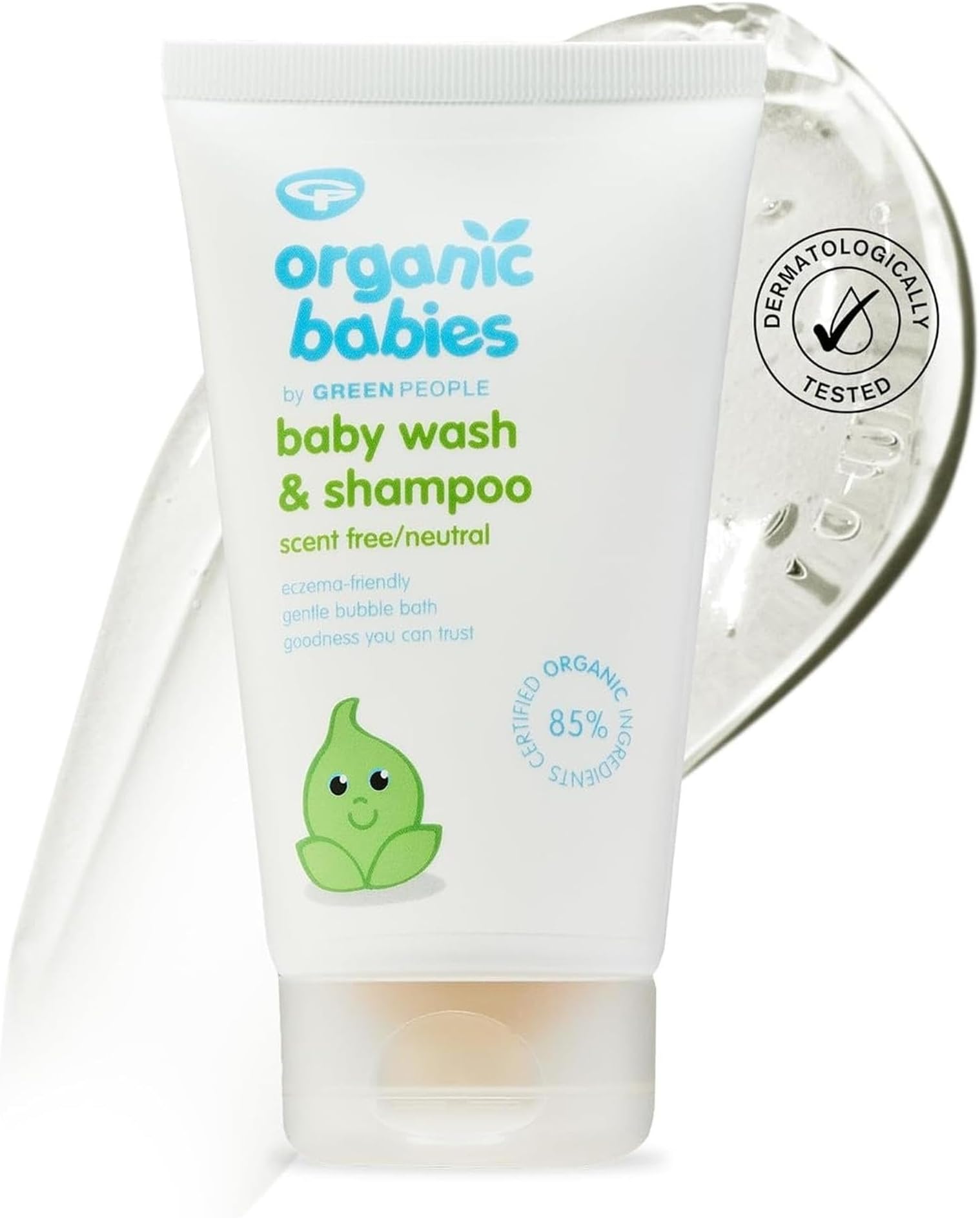 Organic Babies Baby Wash & Shampoo, Fragrance Free, 150ml