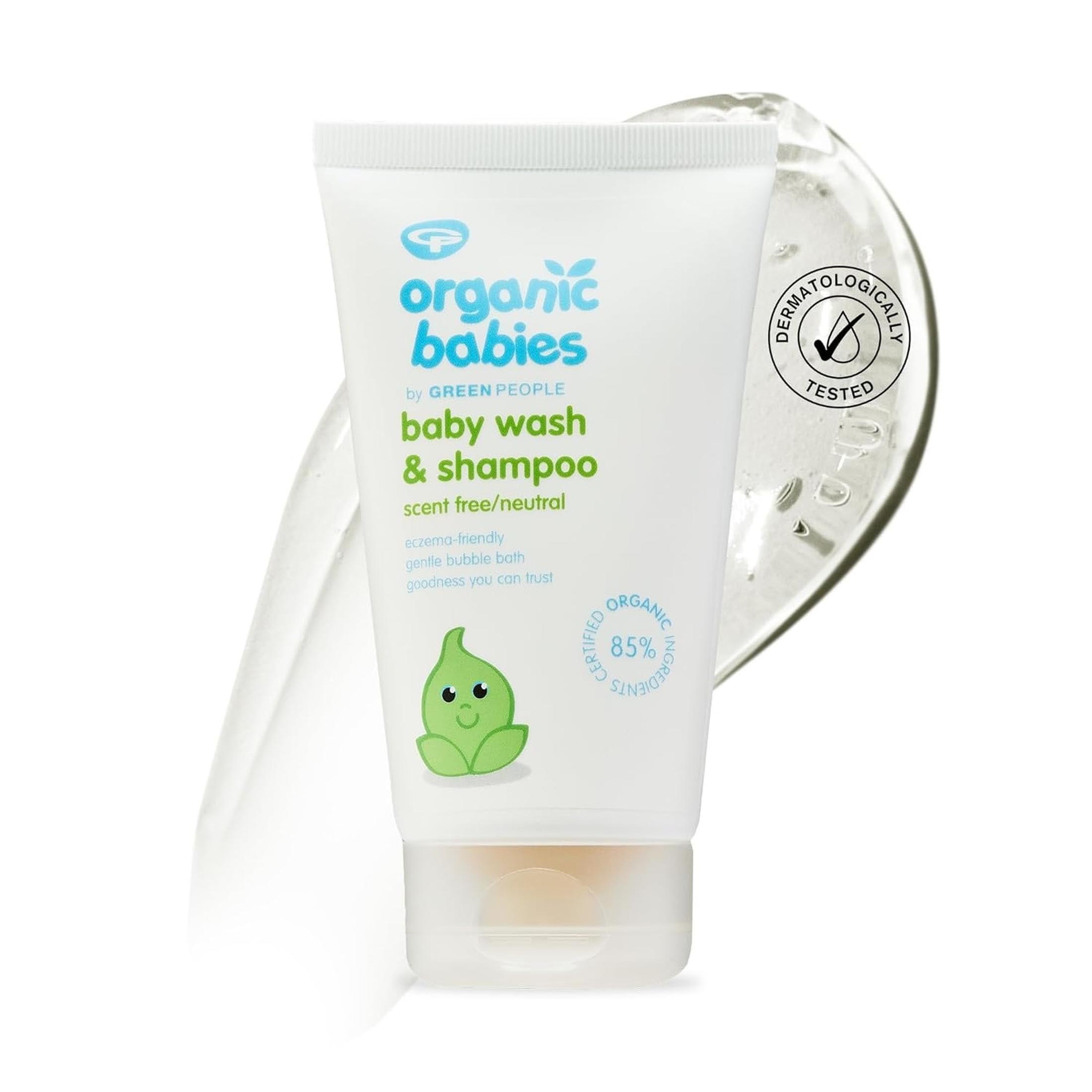 Organic Babies - Baby Wash & Shampoo - Fragrance-Free - Vegan, Organic & Cruelty Free, 150ml