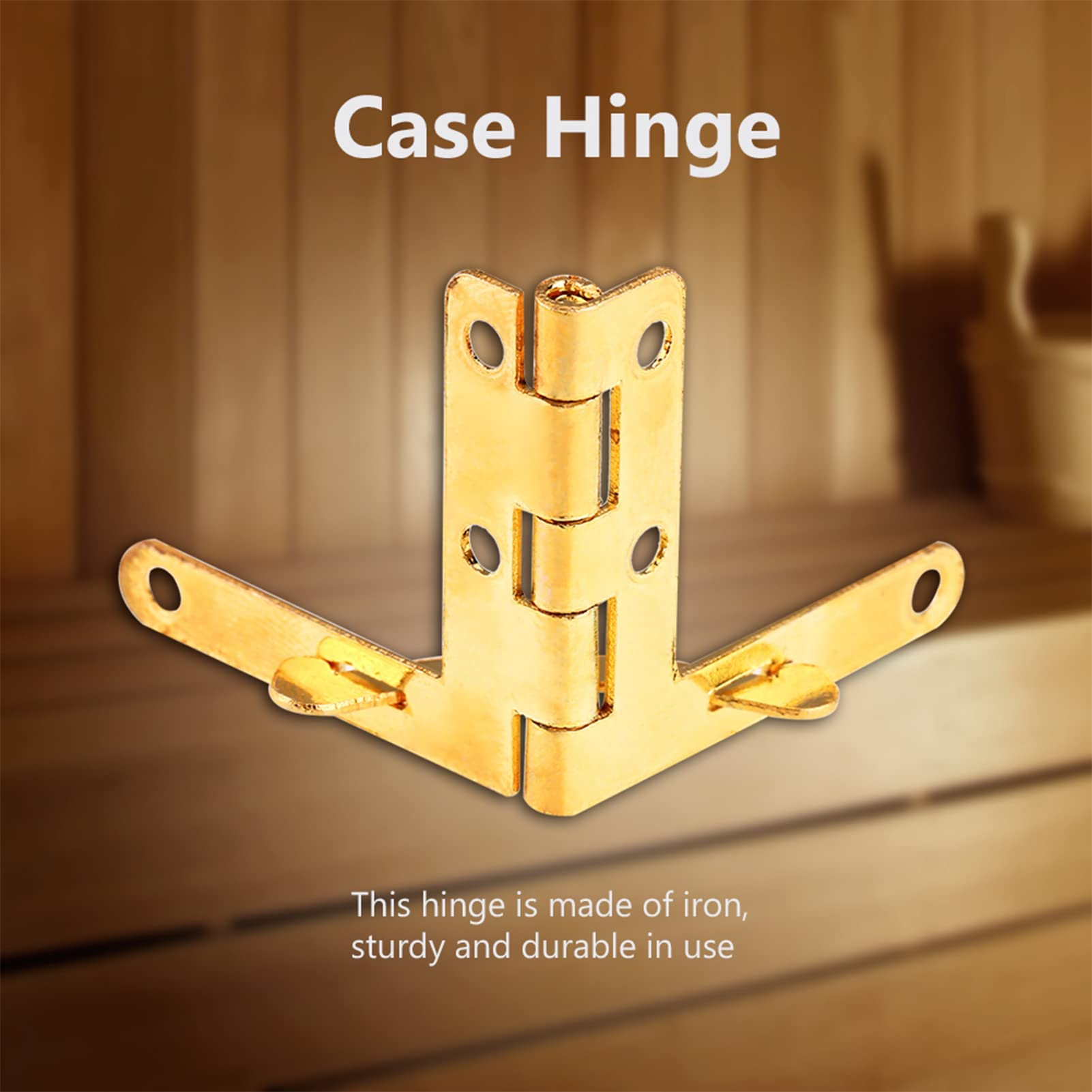 Small Quadrant Hinge, 20Pcs Jewelry Box 90 Degree Hinges with Screws for Wine Wooden Box Jewelry Box Quadrant Hinge(Gold) - Image 2