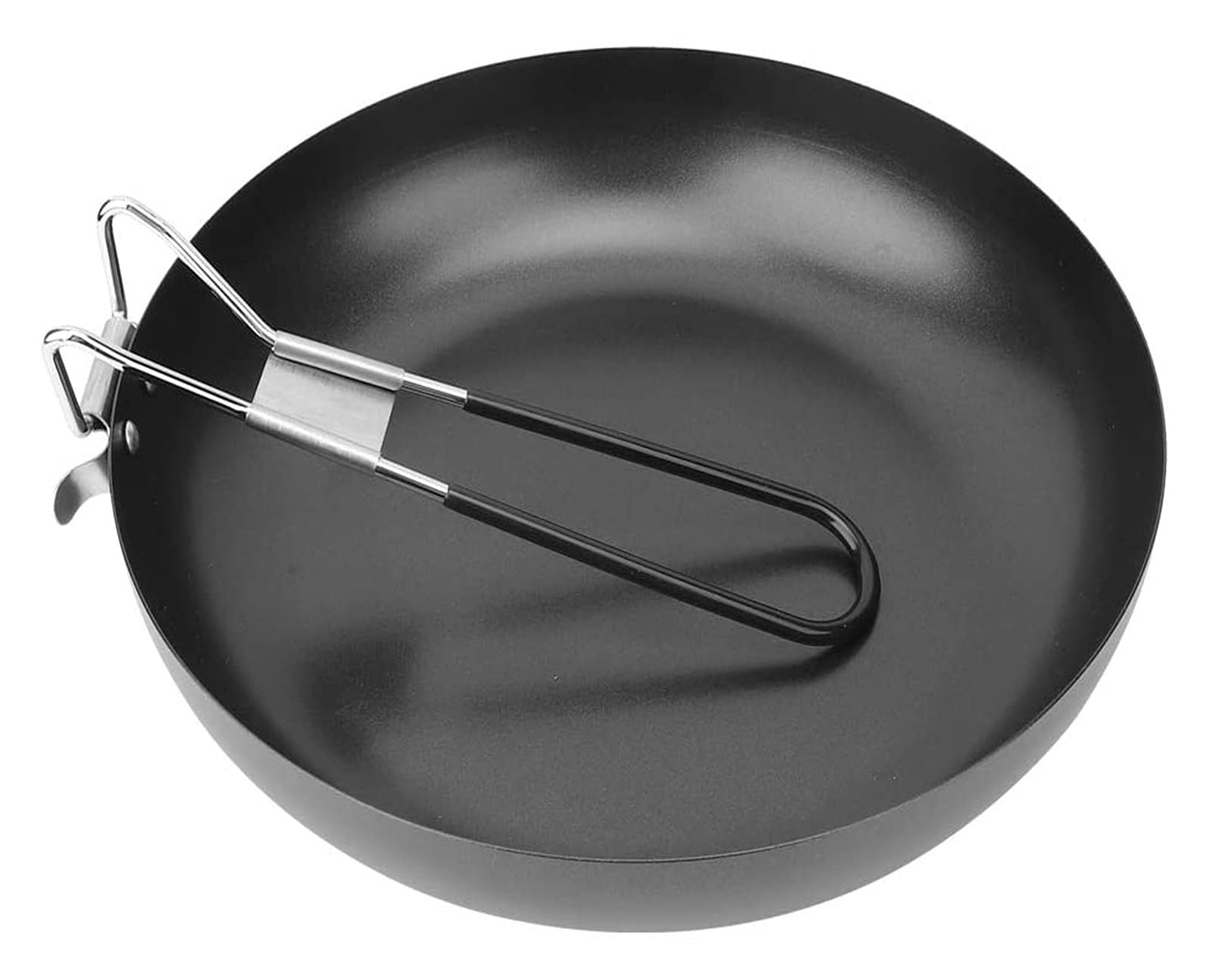 Składany przenośny wok na kemping na świeżym powietrzu, patelnia, składana kuchenka kempingowa, nieprzywierająca patelnia, gotowanie i smażenie kemping piknik przybory turystyczne