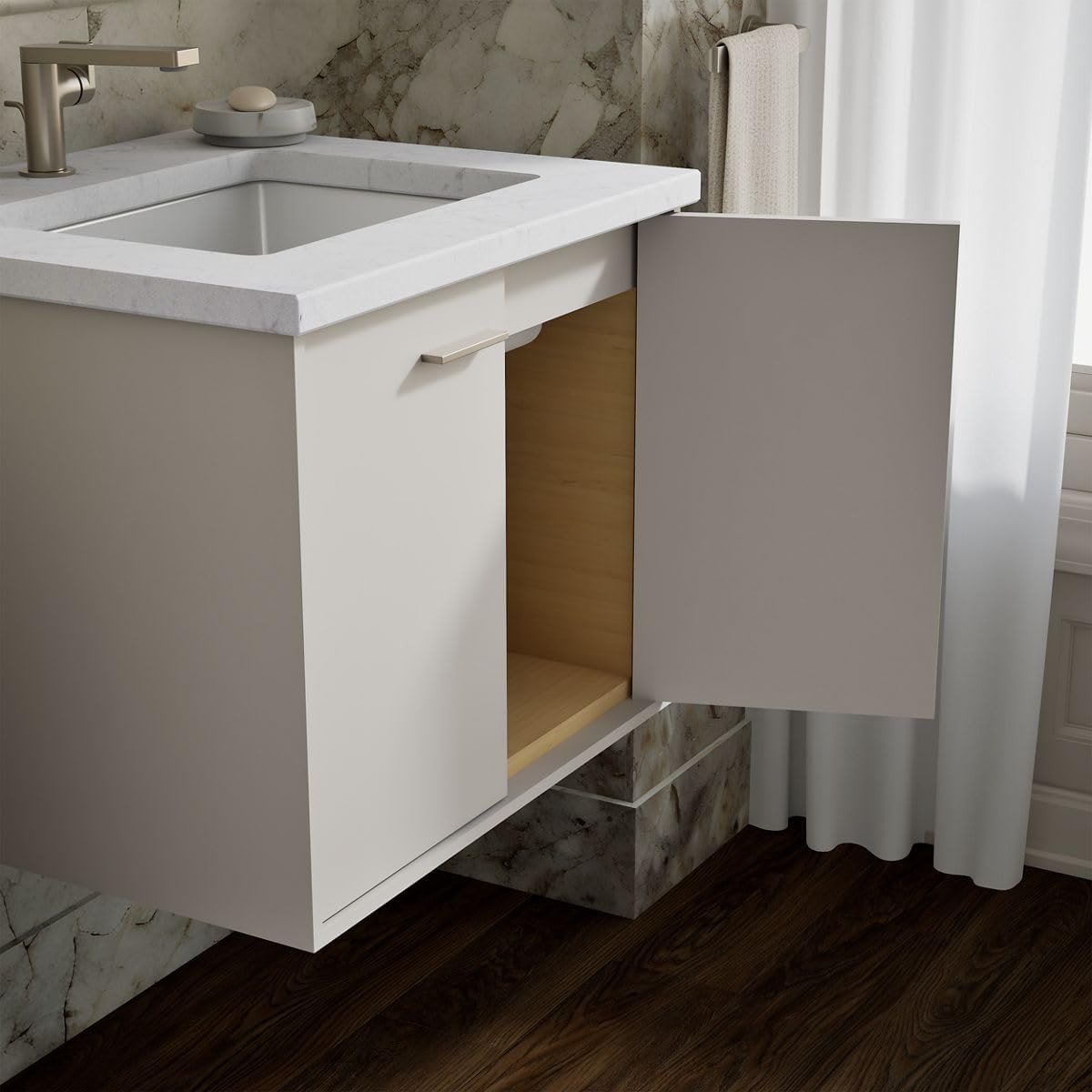 Kohler K-99539-1WA Jute Vanity with 2 Doors, 24-Inch, Linen White