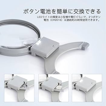 Amazon.co.jp: Akeyda 拡大鏡 手芸用ルーペ 真実2倍と4倍 LED