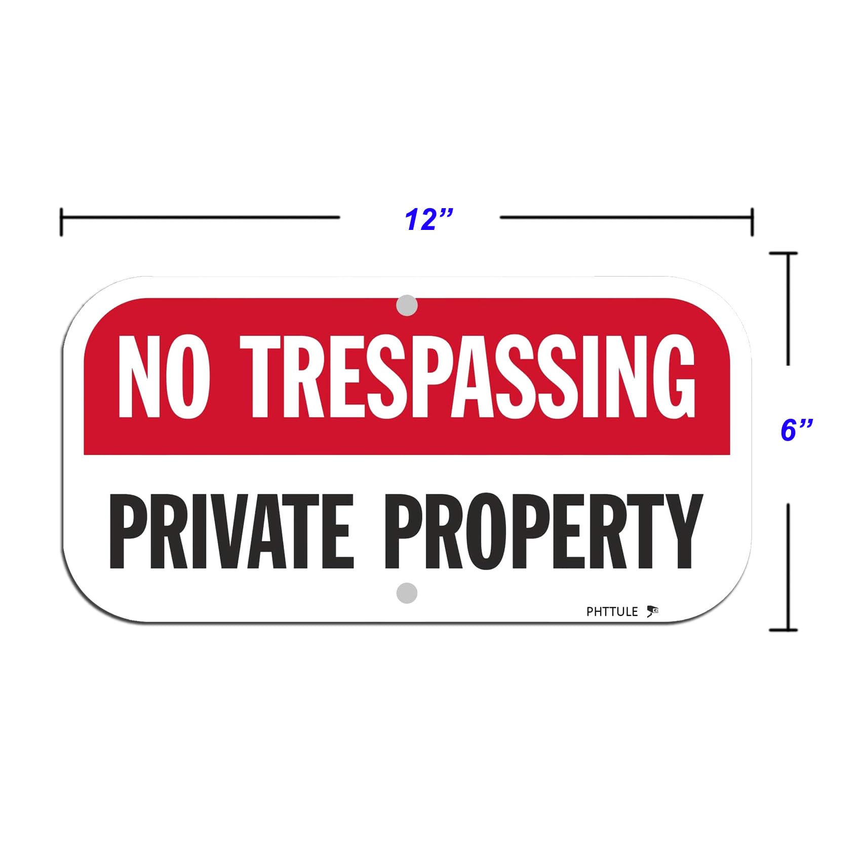 PHTTULE 'No Trespassing' Schild – 15,2 X 30,5 Cm Aus Robustem Aluminium, Wetterfest & UV-beständig Für Zaun & Tor