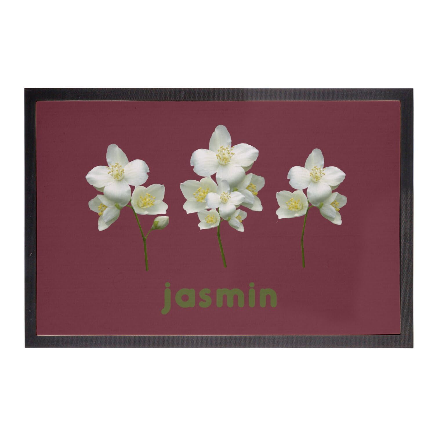 Paillasson rouge Jasmin fleuri déco pour entrée maison moderne
