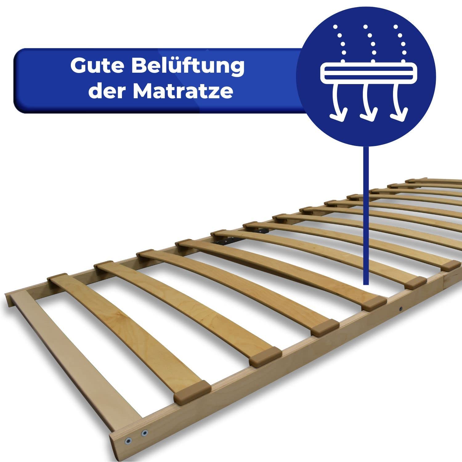 Coemo Lattenrost FIX mit 13 Federleisten, 140x200 cm, Nicht verstellbar | Einfache Selbstmontage Lattenrahmen geeignet für zahlreiche Matratzenarten, Qualitative Materialien