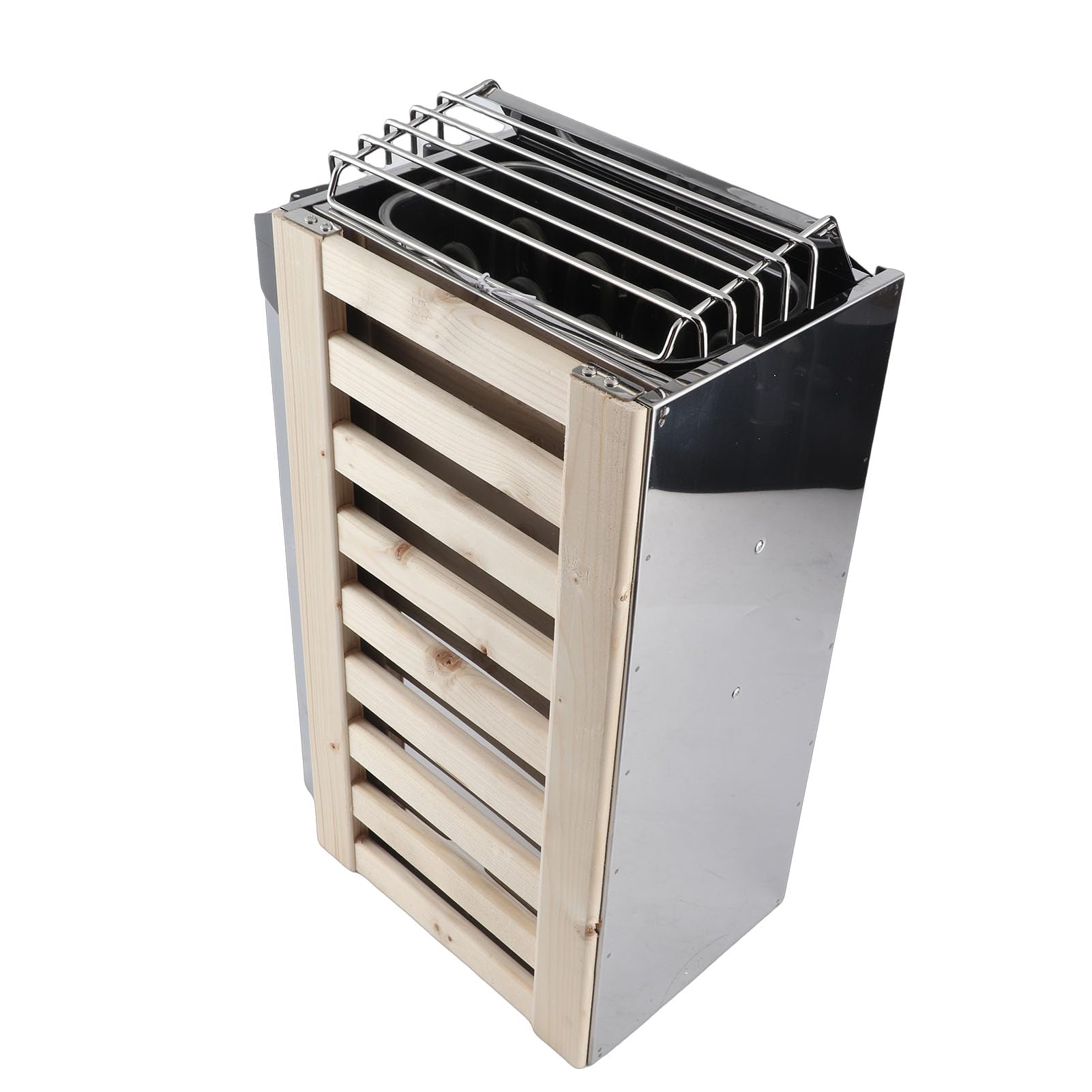 Fabater Poêle de Sauna en Acier Inoxydable 3,6 KW 230 V avec Contrôle Interne pour Pièce de 3 à 6 m³, Chauffage de Sauna électrique Anti-érosion avec Fil -Chrome de qualité Supérieure, Design