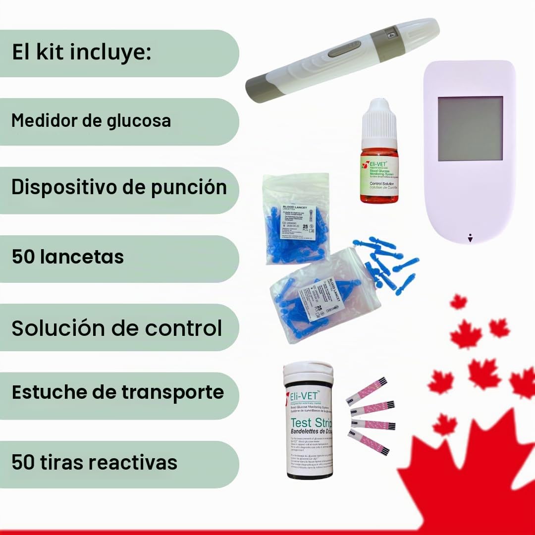 Elimedical Eli-Vet - Sistema de monitoreo de glucosa en sangre, para perros y gatos diabéticos para uso veterinario, BGMS01