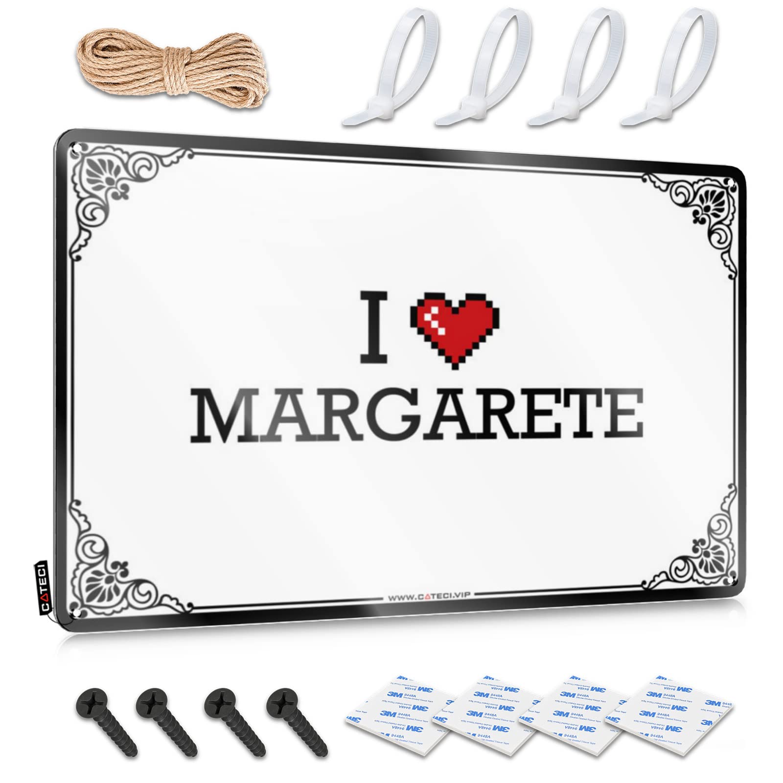 Tin Wall Decor Country Vintage Style | I Love Margarete Humor Haves Home Decor(20X30CM)