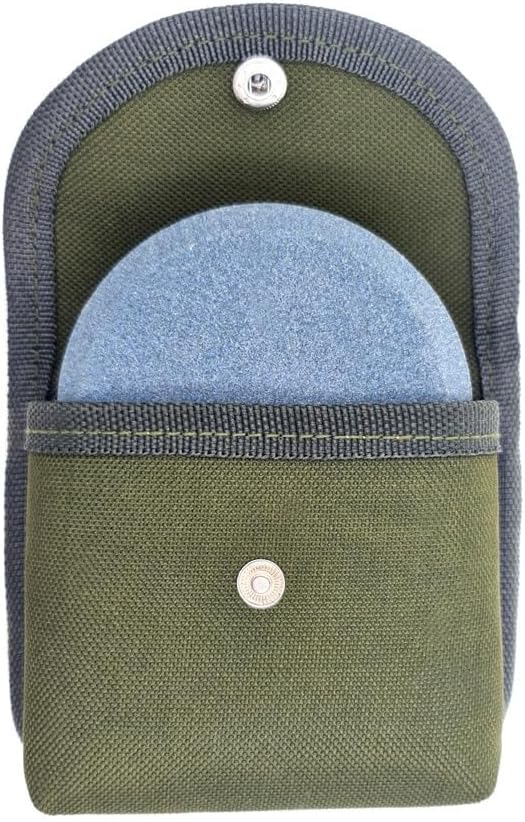Puck Stone Knife Sharpening Whetstone 2-in-1 Sharp Pebble Puck Disk Axe Hatchet | Dual Grit Multipurpose Waterstone Sharpener Storage Bag