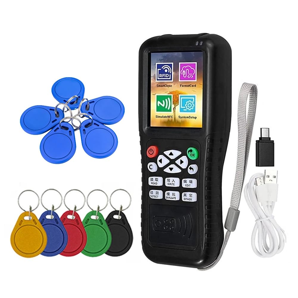 X100 RFID NFC Card Reader Writer + 5 X UID/CUID Schlüsselanhänger RFID Duplizierer ID IC Karte Programmierer Verschlüsselter Schlüssel Kopierer